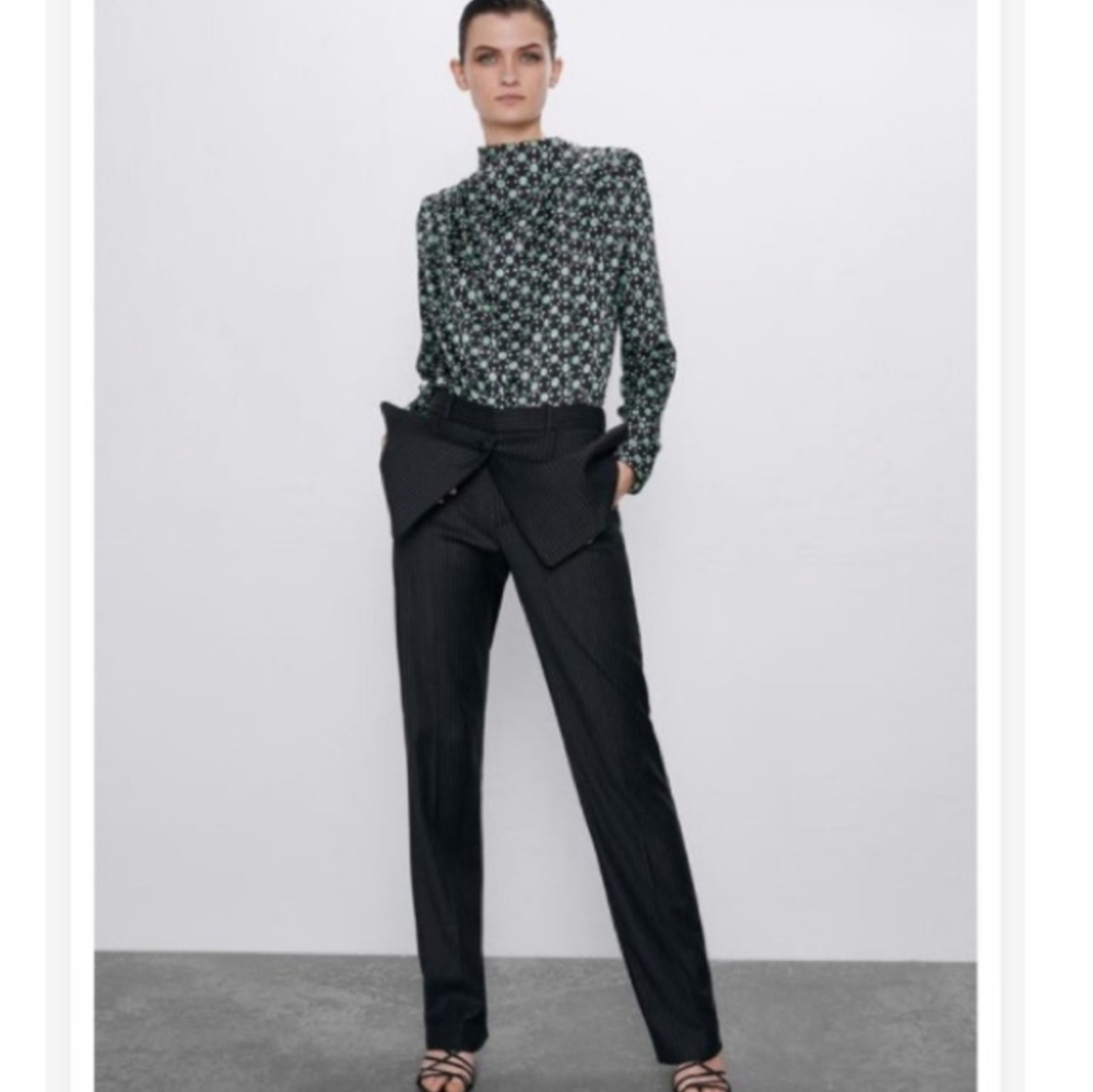 Zara  Print  Contemporary Long Sleeve Blouse FIRM PRICE